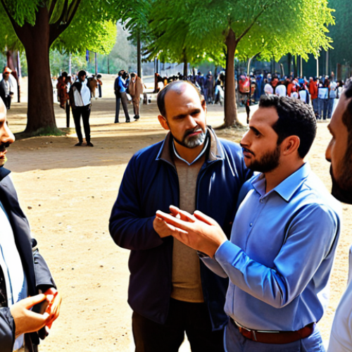 Home 11 **
A collaborative governance scenario depicting citizens interacting with local municipality officials regarding park improvements. Show diverse citizens offering suggestions, with the Belediye representative listening attentively. The scene should convey participation, transparency, and community engagement. Perhaps a visual representation of online platforms used for feedback.
**