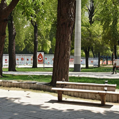 Home 6 ** A public park scene in Turkey with visible signs of construction issues and a large price tag posted nearby, sparking public discussion and distrust. Emphasis on the lack of transparency in public procurement.
**