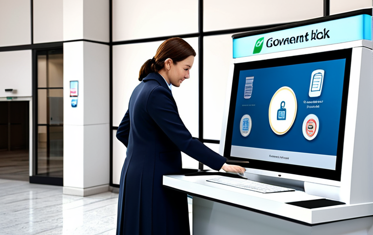 **
"A government employee assisting a citizen at an e-devlet kiosk. The employee is wearing modest business attire, fully clothed. The kiosk is located in a bright, modern government building. Appropriate content, safe for work, professional, perfect anatomy, natural proportions, well-formed hands, proper finger count, high quality."
**